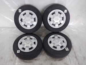 ☆L250S ミラ アヴィ☆タイヤ 22年製 バリ山 145/80R12 ヨコハマ☆ 4H 100 4.00B 12インチ ダイハツ純正 鉄 スチールホイール付 4本