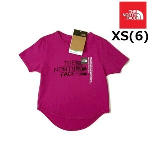 1円～!売切!【正規新品】THE NORTH FACE GIRLS S/S GRAPHIC TEE 半袖 Tシャツ US限定 グラフィック ボックスロゴ(XS)ピンク 240517-5