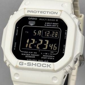 美品 CASIO G-SHOCK GW-M5610MD-7JF タフソーラー 電波受信 電波ソーラー マルチバンド6 スクウェア ホワイト ブラック 反転液晶 スピード 