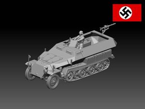 HINODE 1/144 レジンキット 未塗装 WW2 ドイツ軍　Sd.Kfz.251.1 C型 装甲兵員輸送車　ワールドタンクミュージアム 241019