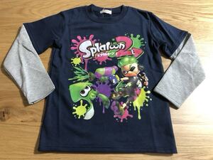 【即決 新品】スプラトゥーン２★レイヤード風裏起毛トレーナー【150】紺 バンダイ Splatoon キッズ 任天堂 SWITCH ニンテンドースイッチ