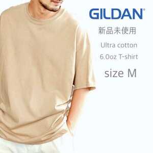 新品未使用 ギルダン ウルトラコットン 6oz 無地 半袖Tシャツ サンド ベージュ M GILDAN 2000