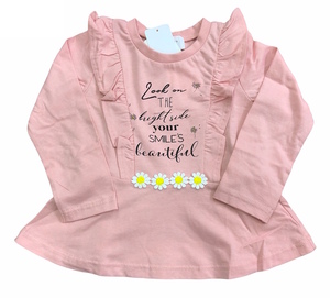 即決★新品タグ付 ウィルメリー WILL MERY 女児 子供★肩フリル ペプナム 長袖Tシャツ★100cm 3-4才目安 ￥2200