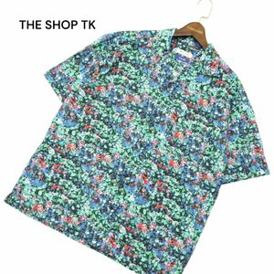 THE SHOP TK タケオキクチ 春夏 イージーケア★ nowartt生地 総柄デザイン 半袖 オープンカラー シャツ Sz.L　メンズ　A4T07058_6#A