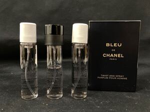 T4L168◆ CHANEL シャネル BLEU DE CHANEL ブルー ドゥ シャネル PARFUM パルファム トラベル スプレイ リフィル 20ml × 3本 香水