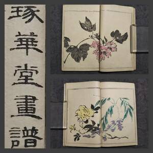 1880年 琢華堂画譜 木版着色 多色套印 検索:画本 絵本 絵図 唐本漢籍 唐画 木版刷 椿山粉本 高畠藍泉 明治期 漢学 印譜 落款 在銘 書画書道