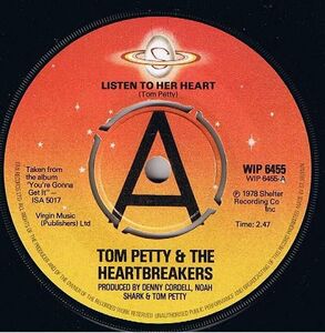 英7 Tom Petty And The Heartbreakers Listen To Her Heart WIP6455PROMO Shelter Records プロモ /00080