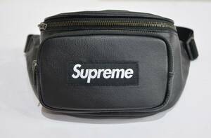 17SS Supreme シュプリーム Leather Waist Bag レザー ウエストバッグ 黒 Y-30381B