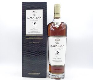 同梱不可 1円～The MACALLAN 18年 マッカラン シェリーオークカスク シングルモルトハイランドスコッチウイスキー 700ml 43％ 箱入 V011476