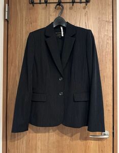 美品 TAHARI ジャケット テーラードジャケット ブラック ストライプ ゆったり 黒