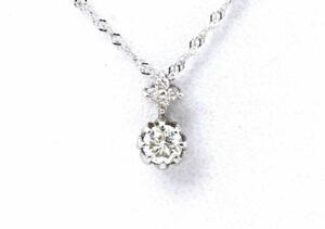 ダイヤモンド ネックレス ダイヤ 1粒 K18 天然ダイヤモンド 一粒ダイヤネックレス necklace Pt850プラチナ チョーカー GT10089