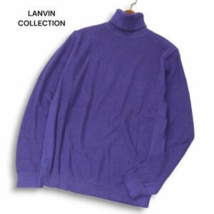 LANVIN COLLECTION ランバン コレクション 秋冬 キャメル&シルク★ タートルネック ニット セーター Sz.L　メンズ 日本製　I4T03040_9#K