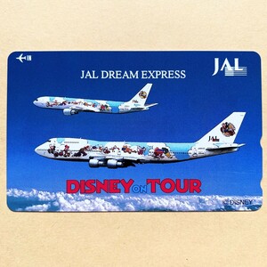 【未使用】航空機テレカ 50度 日本航空 JAL DREAM EXPRESS DISNEY TOUR