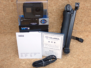 【中古】GoPro HERO7 BLACK CHDHX-701-FW アクションカメラ ゴープロ 本体 自撮り棒付き(PEA469-1)