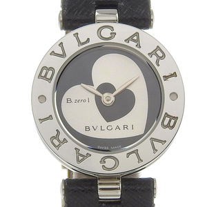 【本物保証】 箱・保付 超美品 ブルガリ BVLGARI ビーゼロワンウォッチ ダブルハート レディース クォーツ 腕時計 裏ボタン 希少 BZ22S