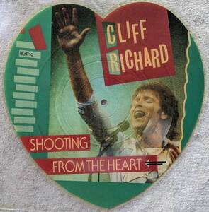 クリフ・リチャード CLIFF RICHARD●ハート形変形シングル盤●SHOOTING FROM THE HEART●大型ピクチャー盤 1984年●英国盤！！