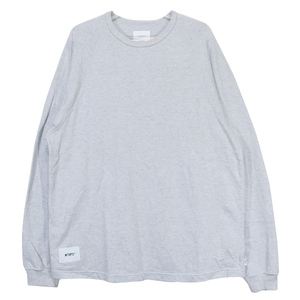 WTAPS ダブルタップス カットソー ロンT 24SS IAN/LS/COTTON 241ATDT-CSM17 イアン ラグラン ロングスリーブ Tシャツ アッシュ グレー Junz