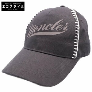 国内正規/22年製 MONCLER モンクレール BASEBALL ステッチｘロゴプリント ベースボールキャップ/ 帽子 UNI ブラック メンズ