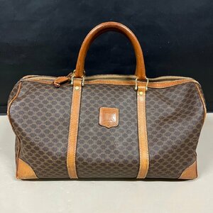 CELINE セリーヌ マカダム柄 ボストンバッグ ハンドバッグ 旅行鞄 レザー　111206w/T1（120）