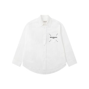 Maison Margiela メゾン マルジェラ ガムテープ 胸ポケット付き 上着 シャツ 長袖 パッチ ホワイト サイズ L TN 1