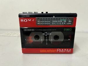 SONY ソニー WM-F15 ステレオカセットプレーヤー 赤 レッド FM/AM WALKMAN ウォークマン 