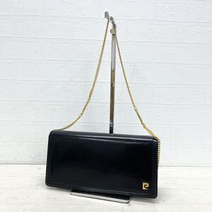 和569★ pierre cardin ピエールカルダン チェーンバッグ 肩掛けバッグ ブラック ゴールド レディース