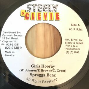 送料無料★レア 大人気 ジョグリン!! ヘイホー♪ Girls Hooray / Spragga Benz★45 Vinyl