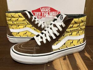 19SS VANS Sk8 Hi Pro Supreme Diamond Plate Brown シュプリーム バンズ ダイヤモンド プレート スケートハイ プロ ブラウン US8.5