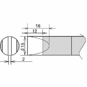 グット 温調はんだこてＲＸ－８９２ＡＳ用替こて先 １５Ｄ [RX89HRT15D]