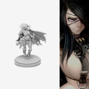 【新品】38mm 1/35 KINGDOM DEATH キングダム・デス Monster KDM 女性戦士 未塗装 レジン製 組み立て キット フィギュア プラモデル 161