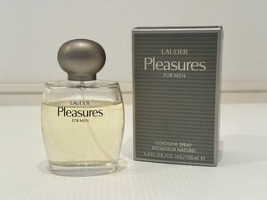 【即決も希少】エスティローダー プレジャーズ フォーメン 箱付EDC・SP 100ml PLEASURES FOR MEN COLOGNE ESTEE LAUDER