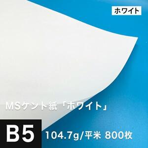 ケント紙 b5 MSケント紙 ホワイト 104.7g/平米 B5サイズ：800枚 画用紙 白 ラッピング 包装紙 DIY 工作用紙 アート作品 手芸 印刷紙