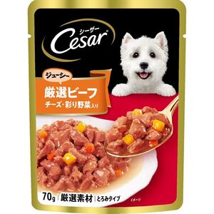 マース シーザー ジューシー厳選ビーフ チーズ・彩り野菜入り 70g 犬用フード