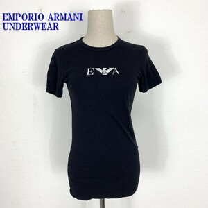 エンポリオアルマーニ アンダーウェア 半袖Tシャツ ブラックEMPORIO ARMANI UNDERWEAR プリント コットン100% XSC1060