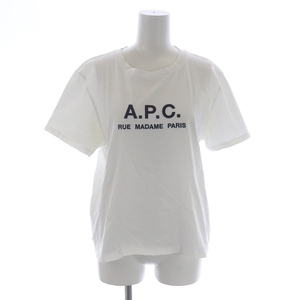 アーペーセー A.P.C. 近年モデル Rue Madame Tシャツ カットソー クルーネック プルオーバー 半袖 ロゴ S 白 黒 25085-1-93307 /SI31