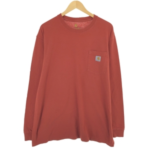 古着 カーハート Carhartt ORIGINAL FIT 無地ポケットロングTシャツ ロンT メンズXL /eaa429912