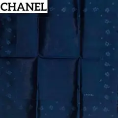 未使用品★CHANEL★ ミニスカーフ チーフ ココマーク クローバー ネイビー