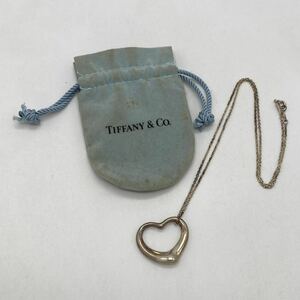 TIFFANY&Co. ティファニー ネックレス オープンハート 大ぶり シルバー925 エルサペレッティ アクセサリー P1684