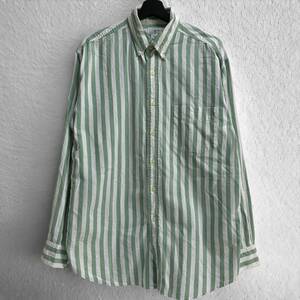 貴重【J.CREW】ジェイクルー VINTAGE 旧タグ 巨人タグ 90s ストライプ 古着 オールド ボタンダウンシャツ 長袖 グリーン