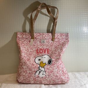 ☆Cash Kidston(キャスキッドソン)＆スヌーピー（PEANUTS）とのコラボ商品 レディース ト－トバッグ SIMPLE SHOPPER【ピンク】 B☆