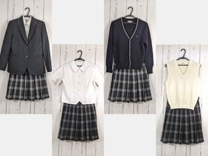 【as493】愛知県 中部大学第一高校 女子用 学生服 制服 ブレザー+半袖・長袖カッターシャツ+ニットベスト+夏服スカート◆g16