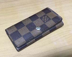 良品LOUIS VUITTON ルイヴィトン N62631 ダミエ ミュルティクレ4 4連 キーケース 鍵入れ メンズ レディース ブラウン系