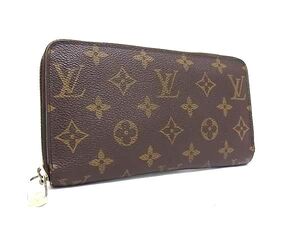 1円 ■美品■ LOUIS VUITTON ルイヴィトン M60017 モノグラム ジッピーウォレット ラウンドファスナー 長財布 ブラウン系 FJ2490