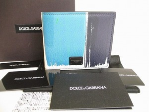 【未使用保管品】 ドルチェ＆ガッバーナ ドルガバ DOLCE&GABBANA D&G レザー 2つ折り財布 コンパクト財布 メンズ レディース