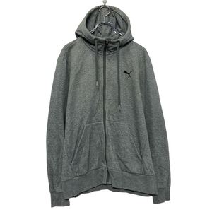 PUMA プリント スウェット パーカー プーマ M グレー フルジップ 古着卸 アメリカ仕入 a609-5657