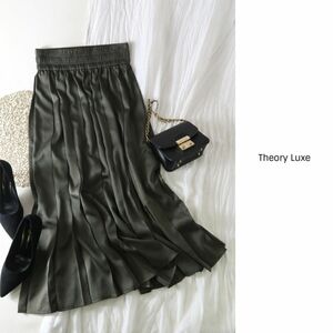 3.4万☆超美品☆セオリーリュクス Theory Luxe☆【スタイリスト金子綾さんコラボ】サテンプリーツスカート 38サイズ 日本製☆A-O 5610