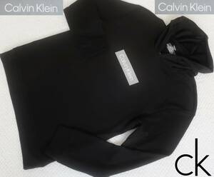 新品★カルバン クライン★ブラック パーカ★ボックス ロゴ プリント★カットソー 黒 白 グレー XL★CALVIN KLEIN CK☆817