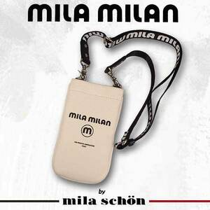 [MILA MILAN]　ミラミラン　スマホ ホルダー/カード収納可/ミニショルダー/ホワイト　　250101