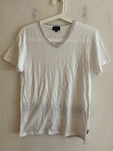 【送料無料】中古 PAUL SMITH ポール スミス Vネック デザイン Tシャツ サイズL