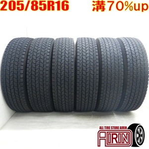 中古タイヤ 205/85R16 117/115L YOKOHAMA ice GUARD iG91 スタッドレスタイヤ 6本セット エルフ 中古 16インチ